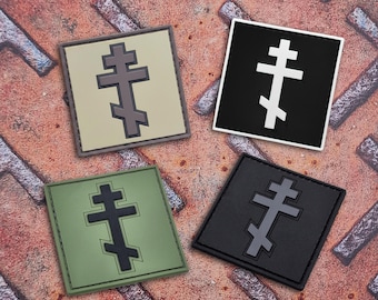 Orthodox Christian Cross Three Bar Morale PVC Patch