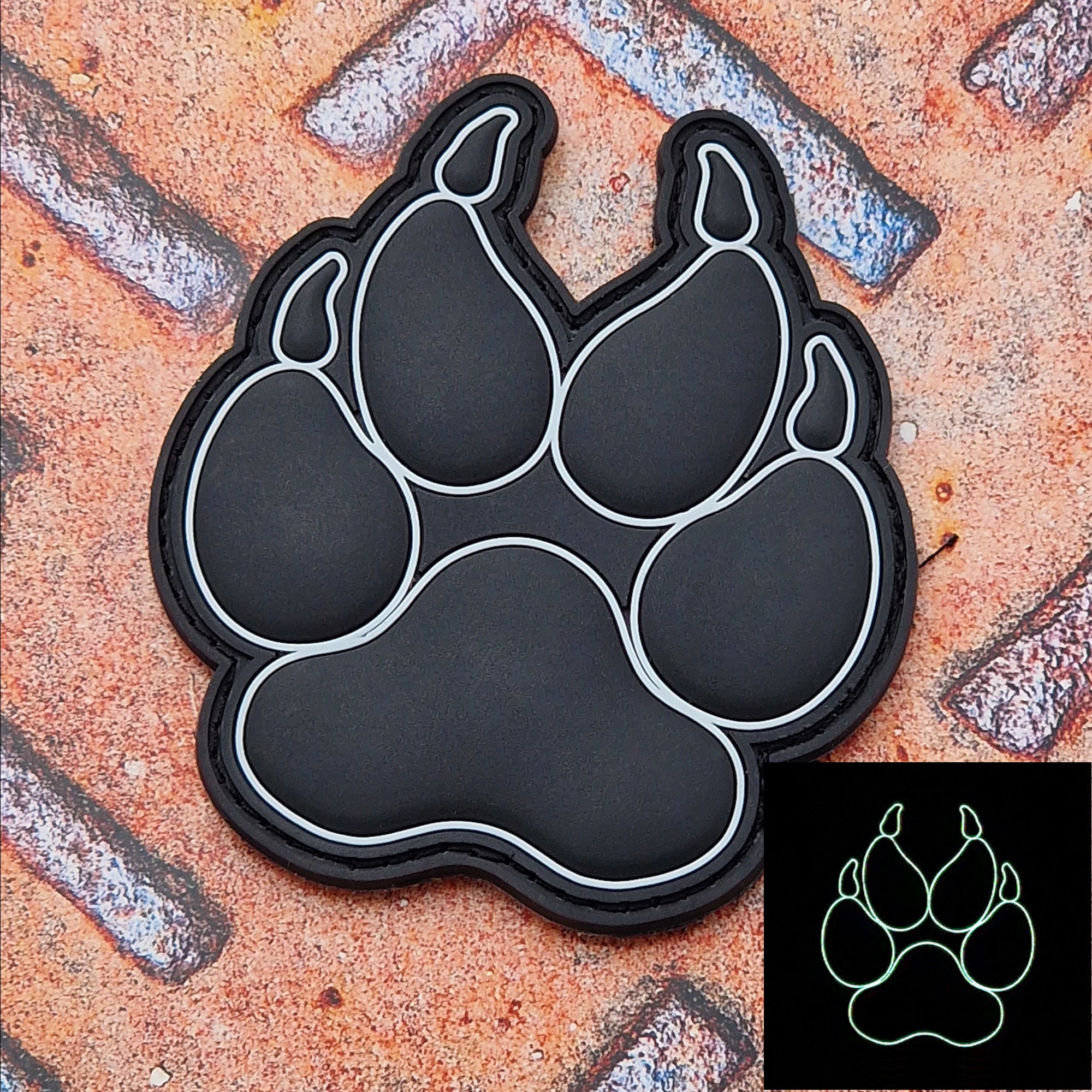 K9 K-9 PAW WOLF TRACKER Velcro Morale Tactical Patches 2