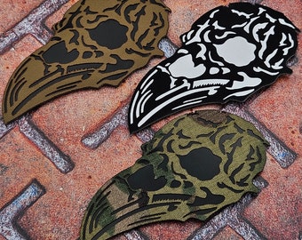 Norse Raven Skull Lasercut Tactical Crow Viking Patch