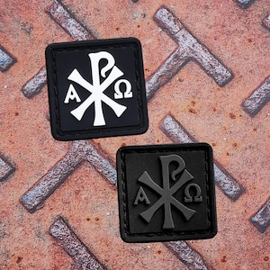 Mini Chi Rho Patch – Jesus Christ Christogram – PVC Morale Patch – Christian Tactical – Religious Symbol