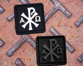 Mini Chi Rho Patch – Jesus Christ Christogram – PVC Morale Patch – Christian Tactical – Religious Symbol