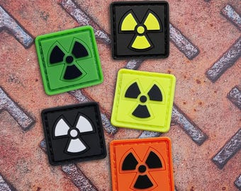 Tiny Radioactive Symbol PVC Patch with Hook Backing for Gear and Accessories