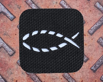 Christian Fish Patch Ichthys Jesus Fish Tactical Morale Patches, Hook and Loop