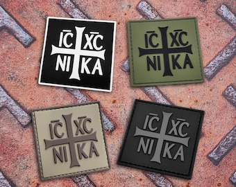 Orthodox Cross ICXC NIKA Jesus Christ Morale PVC Patch