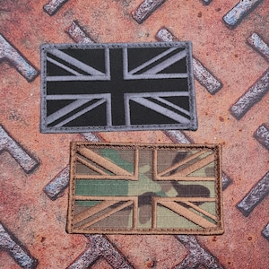 Toppa con bandiera Union Jack del Regno Unito Blackout, applicazione tattica ricamata