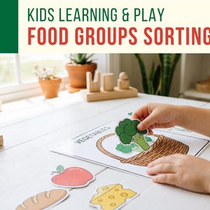 Food Groups Sorting Game • Nutrition Activity, Preschool Science (Printable)