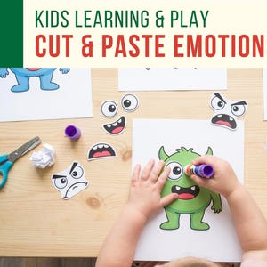 Artisanat de monstre d'émotion | Activité Couper-Coller (Modèle PDF)