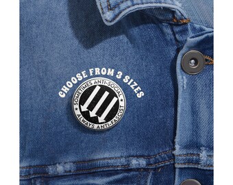 Anti Fascist Pin, Sometimes Anti-Social Always Anti-Fascist Pin, Anti Trump Introvert Pin, Pro Democracy Political Pin, Resist Fascism Pin