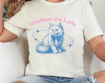Childless Cat Lady Shirt, Harris 2024 Shirt, Cat Lady for Kamala, Vote Blue 2024, 2024 Election Tee, Democrat T-Shirt, Pro Women&#39;s Right Tee