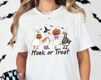 Honk or Treat Halloween Shirt: Spooky Goose Tee