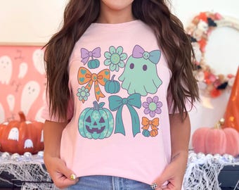 Pastel Halloween Tee, Cute Ghost Shirt, Coquette Halloween Shirt,  Spooky Season, Pastel Halloween, Cute Retro Halloween Tee, Trendy Fall