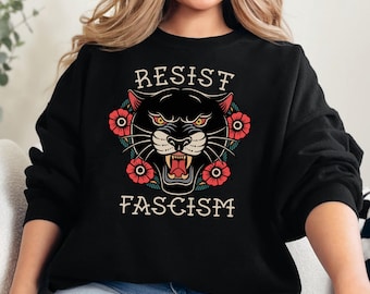 Resist Fascism Sweatshirt, Resistance Crewneck, Anti-Fascism Sweatshirt, Political Activism Shirt, Liberal Sweatshirts, Progressive Gifts