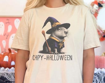 Cute Capybara Halloween Shirt, Capy-Halloween Shirt, Capy Fall Shirt, Capybara Lover Gift, Capybara Witch Tee, Cute Fall Shirt, Capybara Tee