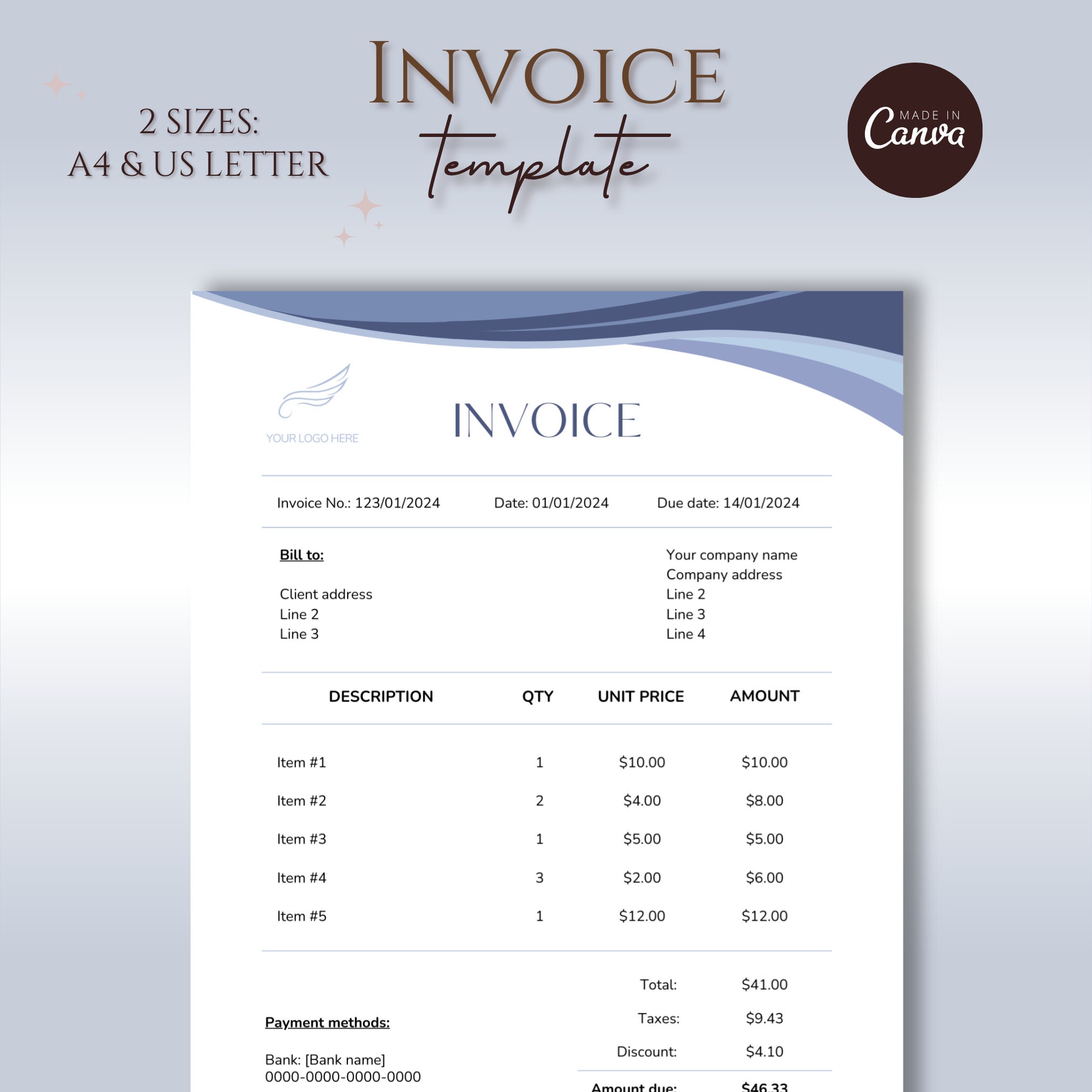 Digital Invoice Template Small Business Clean Invoice Template