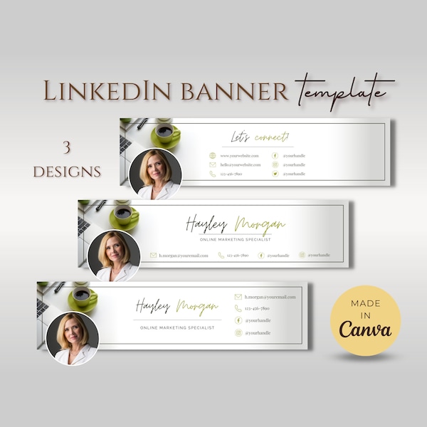 Gradient LinkedIn Banner Template Editable in Canva, Digital Download, LinkedIn Branding Template, LinkedIn Background