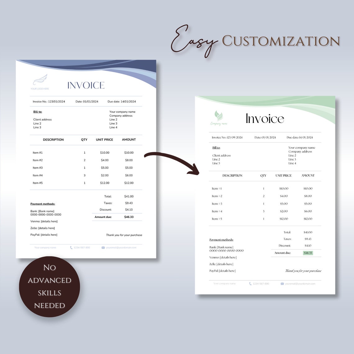 Digital Invoice Template Small Business Clean Invoice Template
