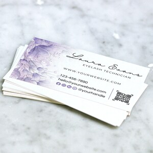 Printable Floral Business Card Template Watercolor Flowers - Etsy