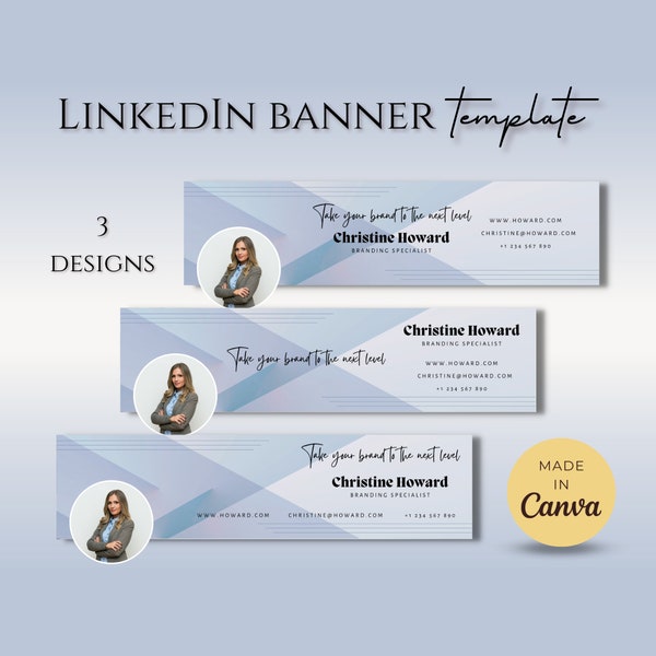 Professionele LinkedIn-bannersjabloon, LinkedIn-achtergrondafbeelding met slogan, LinkedIn-header bewerkbaar in Canva, direct downloaden