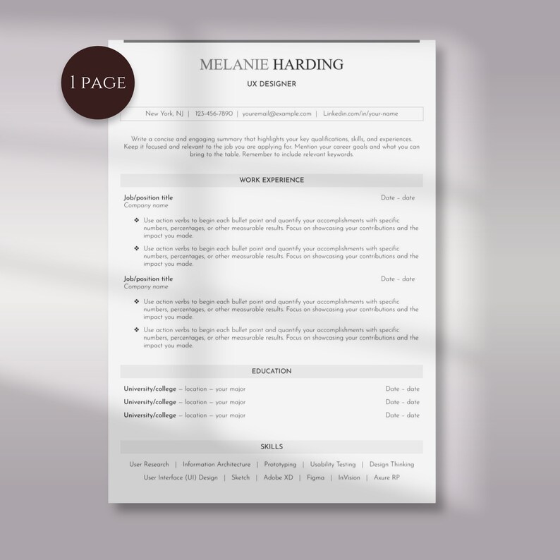 ATS Friendly Resume Template, Google Docs Resume Template, Resume ...