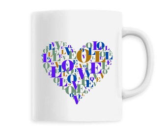 Mug, tasse, mug personnalisé, tasse personnaisée, goûter, thé, café, chocolat chaud, céramique, coeur, amour de soi, selfcared coeur