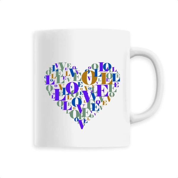 Mug, tasse, mug personnalisé, tasse personnaisée, goûter, thé, café, chocolat chaud, céramique, coeur, amour de soi, selfcared coeur