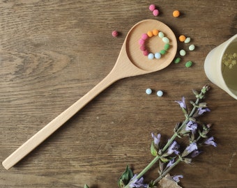 Cuillère en bois spatule et ustensile de cuisine fait main en france