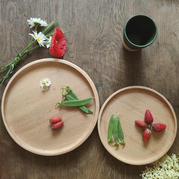 Assiette en bois pour décoration et art de la table design et artisanat français