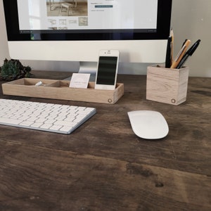 Organisateur de bureau en bois accessoire de rangement pour bureau image 8