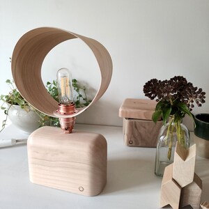 Wooden lamp design table and bedside lamp image 2