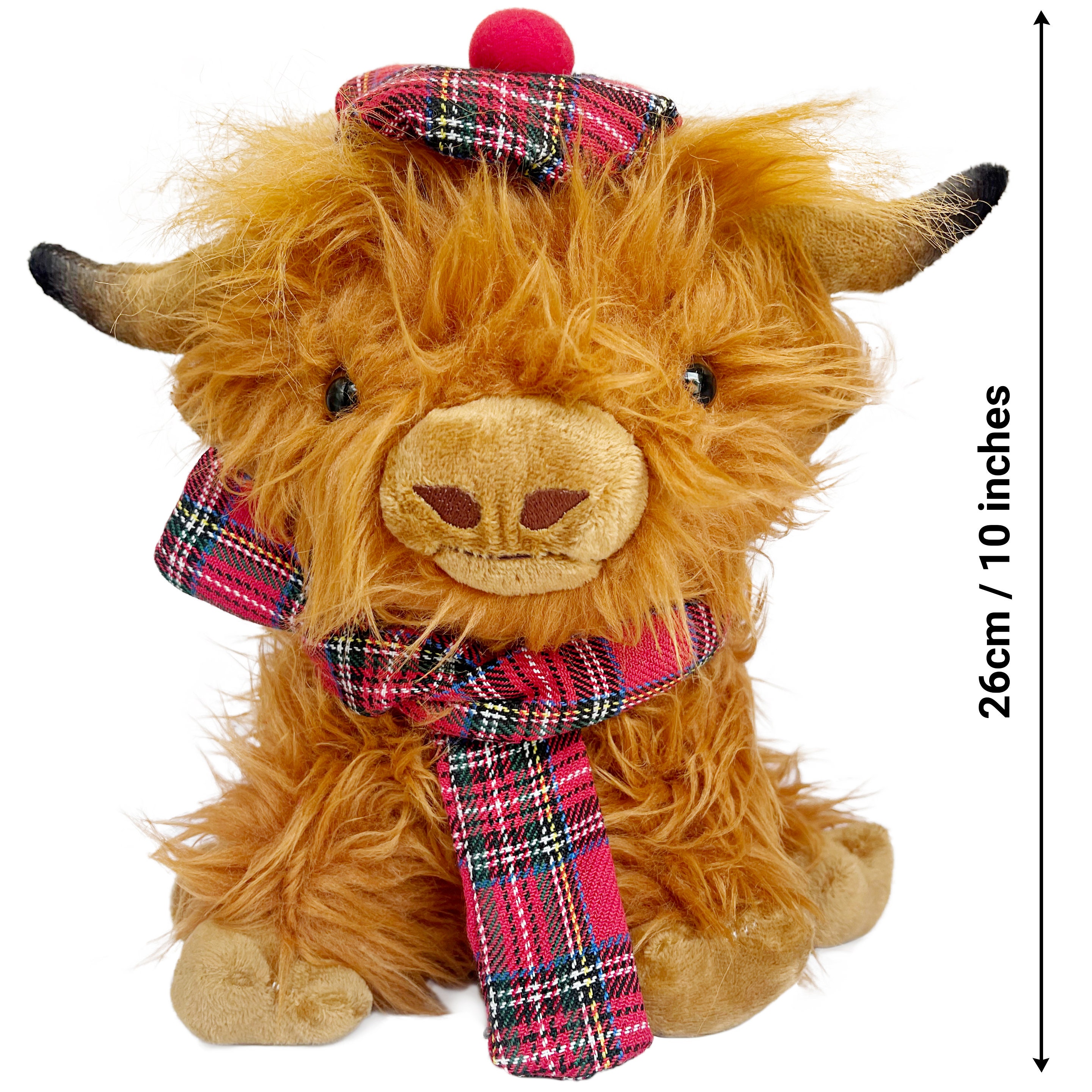 26cm Large Highland Cow Cuddly Soft Toy - Plush Scottish Scotland Cow Gift  Idea