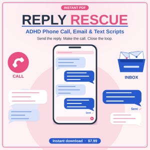 ADHD Phone Call & Text Back Scripts Printable, PDF