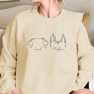 Aangepaste hondensweater, gepersonaliseerde hondenorentrui met aangepaste naam, hond moeder hoodie, hond moeder cadeau voor haar huisdier cadeau voor hem