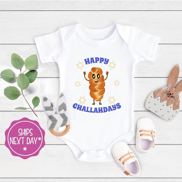 Funny Hanukkah Baby Clothes, First Hanukkah Baby Outfit, Newborn 1st Hanukkah Baby Clothes, Toddler Challah Shirt, Happy Challahdays Shirt