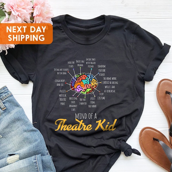 Mind Of Theatre Kid T-Shirt, Musical Drama Actor Actress Gift, Performance Outfit, Acting Drama Coach Shirt, Act Performer, Drama Lover Gift