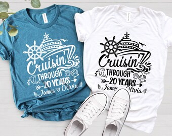 Custom 20th Anniversary Cruise Matching Couple Shirt, Anniversary Trip