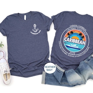 Custom Caribbean Cruise Shirt, Caribbean Cruise TShirt, Front Back Custom Family Cruise Shirts, Family Matching Cruise Shirt, Group Cruise