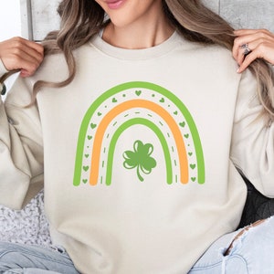 Cute Lucky Rainbow St Patrick&#39;s Day Sweatshirt, Lucky St Patrick&#39;s Day Gift, St Patty&#39;s Day Sweatshirt, Lucky Sweatshirt, Irish Sweatshirt