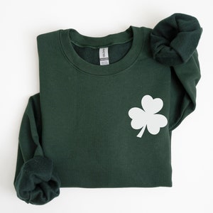 Minimalist Shamrock Sweatshirt: St Patrick&#39;s Day Clover Sweater