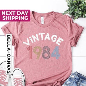 Ladies 40th Birthday Shirt 2024, 40th Birthday Gifts for Women Men, Retro 1984 Shirt Gift for Her and Him, 1984 Vintage Birthday Shirt