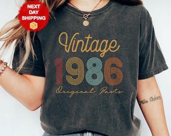 Vintage 1986 Original Parts Shirt, 40th Birthday, 1986 Birthday Shirt, 40th Birthday Woman Tee, 40th Birthday Men Tee