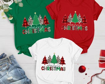 Christmas Trees Shirt, Holiday Graphic T-Shirt, Festive Christmas Tee