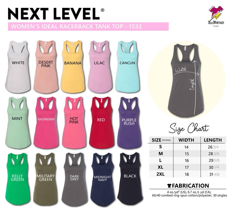 a collection of colorful women's tank tops, each with a different color and size, arranged in a grid format.