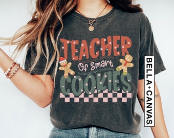 Christmas Teacher Shirt, Teacher of Smart Cookies Christmas T-Shirt for Teachers, Teacher Christmas Shirt, Teacher Shirt with Gingerbreads