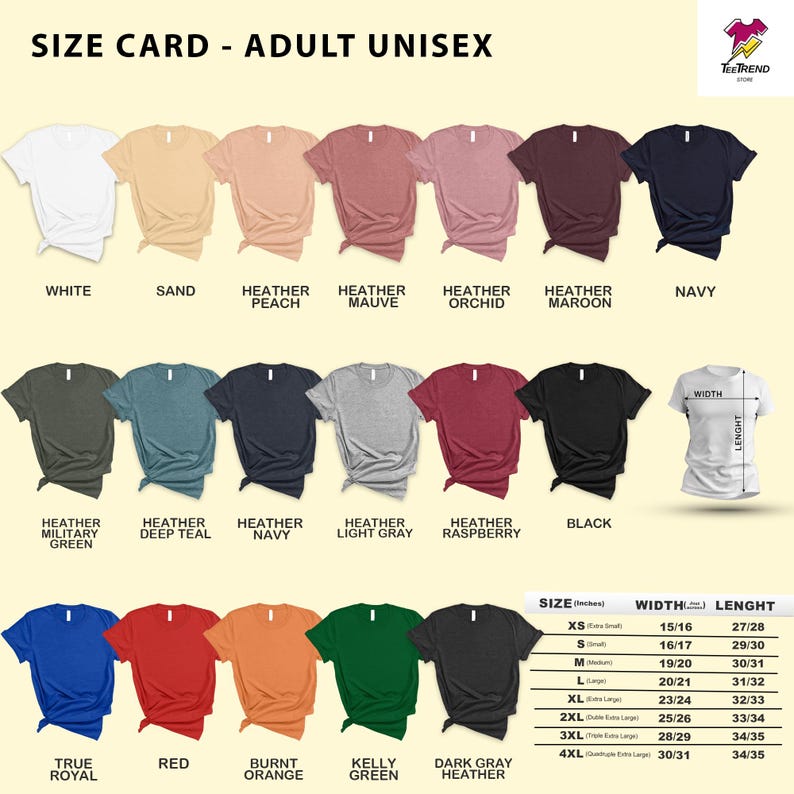 the size chart for a women's t - shirt