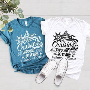 Custom 20th Anniversary Cruise Couple Shirt, Personalized Couple Cruise Gift, Cruise Couples Tee, Cruise Anniversary Gift, Cruise Shirts