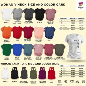 a women's v - neck size and color card