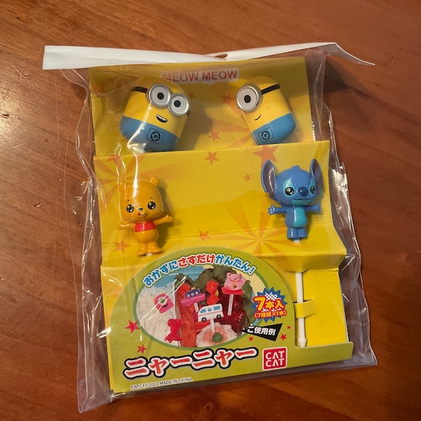 Minions stitch Winnie pooh foodpicks lunchpick foodpicks