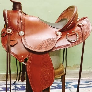 Western Leather Ranch Saddle: Roping Work Horse TACK Set