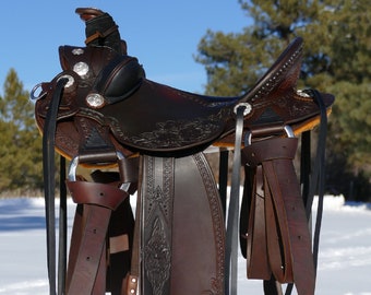 Sacoche De Selle Western En Cuir Marron Clair - Grande Qualité - Neuf Fait Main En Inde