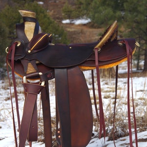 Hand Tooled Leather Western Saddle: Pleasure Trail Collection
